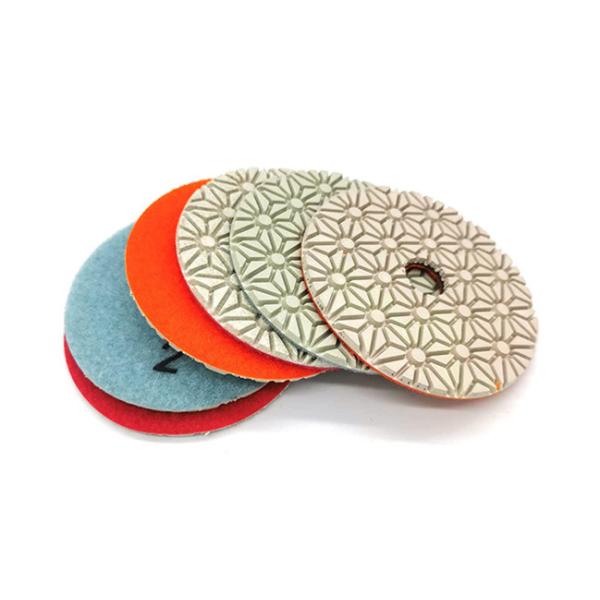 Thickness 3mm Dry 3 Step Vitrified Diamond Polishing Pads 100mm