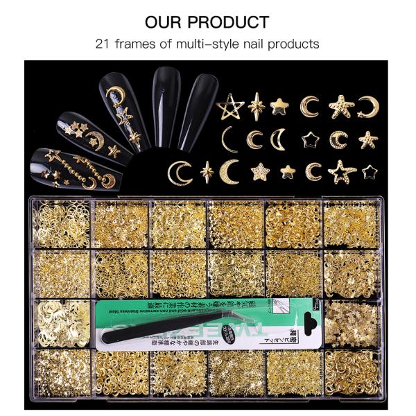 Aokitec drop shipping bulk box packing size shaped mixed neon 3d glass ab crystal flatback nail rhinestones