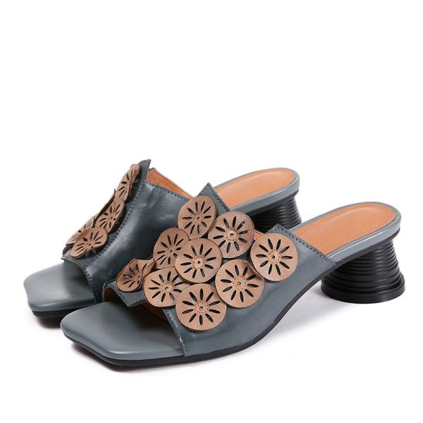 Buy S150 Factory ethnic style flat bottom hollow Baotou sandals retro handmade slippers fashion all-match simple women's at wholesale prices