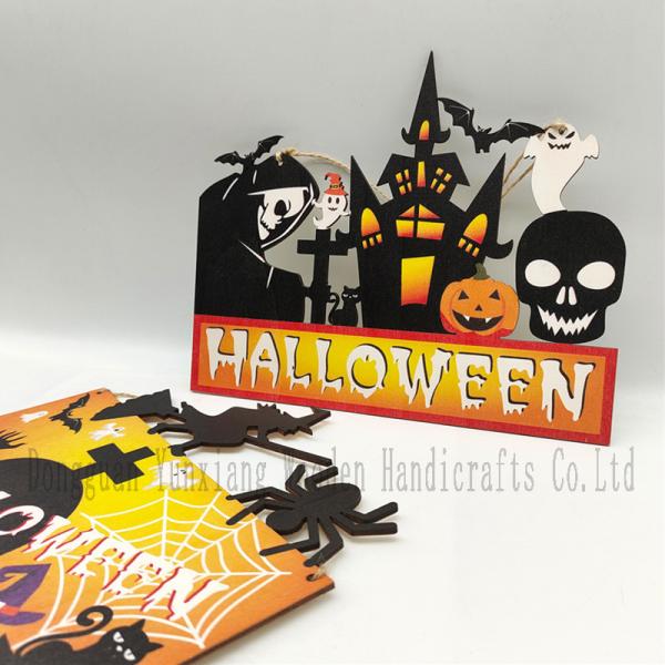 Halloween Wooden Decoration Hanging Sign Ghost Festival Scene Decoration Christmas Party Ornaments Pendant