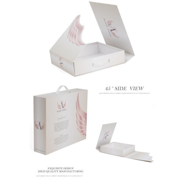 Custom Cardboard Large Gift Box With Magnetic Closure And Plastic Handle