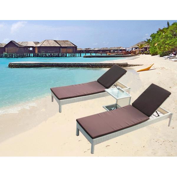 Outdoor garden wicker furniture sunbed PE Rattan beach chair Chaise lounge chair