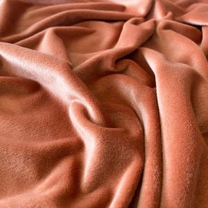 Spandex Polyester Solid Color Super Soft Fabric Coral Red Double Side