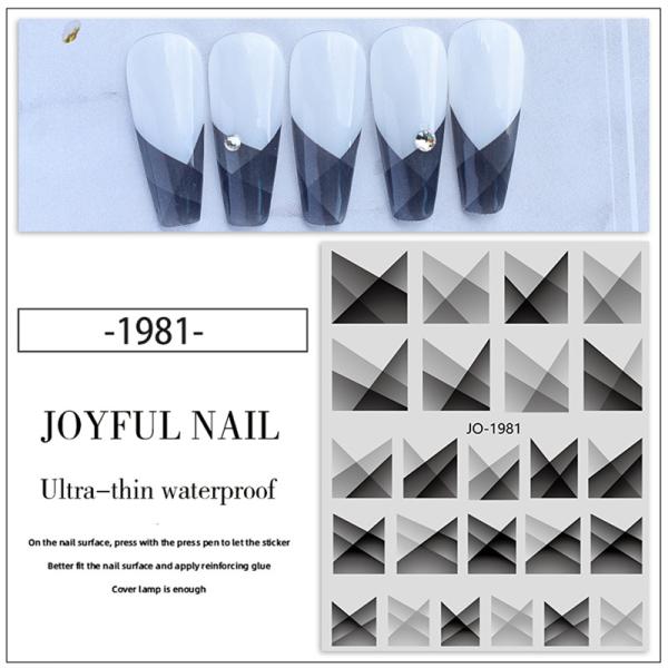 Half Transparent Black and White Smoke Nail Enhancement Stickers for French Nails