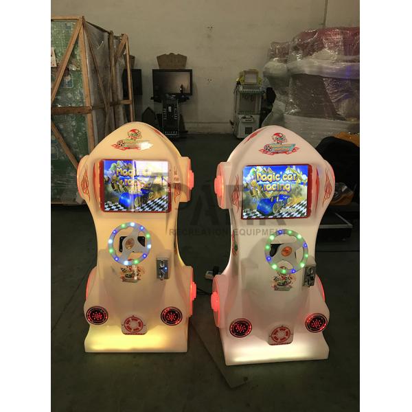Amusement Children Car Racing Game Machine With Alloy Steel Structure