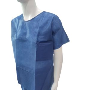 Non Woven SMS Knitted Cuff Lab Shirt Disposable Scrub Suit