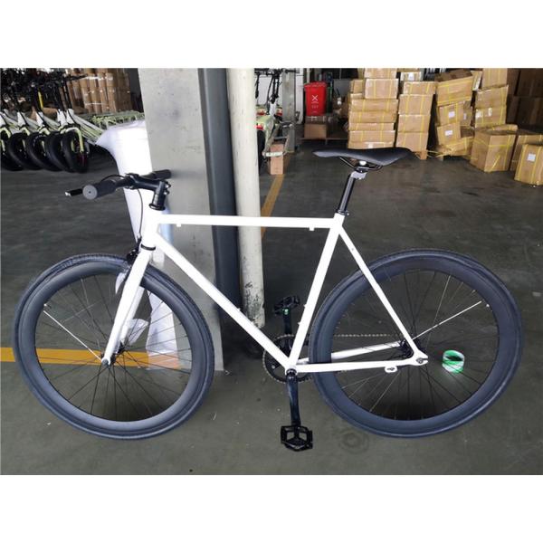Sleek white frame adult 700C single speed bicycle fixed gear bikes with coaster brake