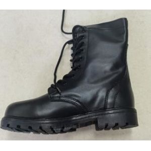 China Lightweight Tactical Black Leather Police Boots Anti Slip on sale