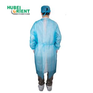 White/Yellow/Blue/Green Anti Dust PP Nonwoven Disposable Isolation Gown With
