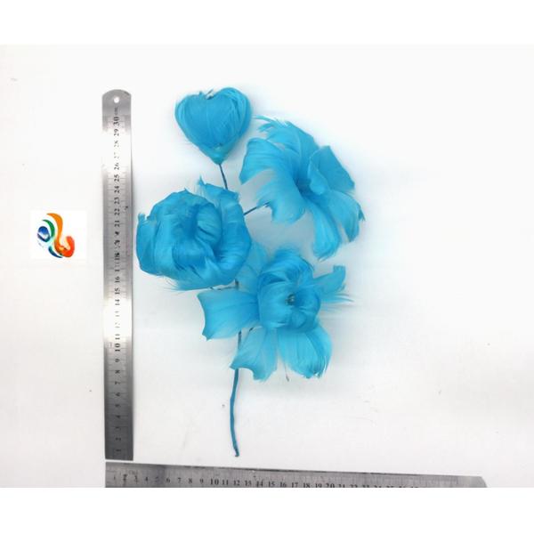 10*20 cm Dimension Goose Feather Flower Mount with Wire Accessory