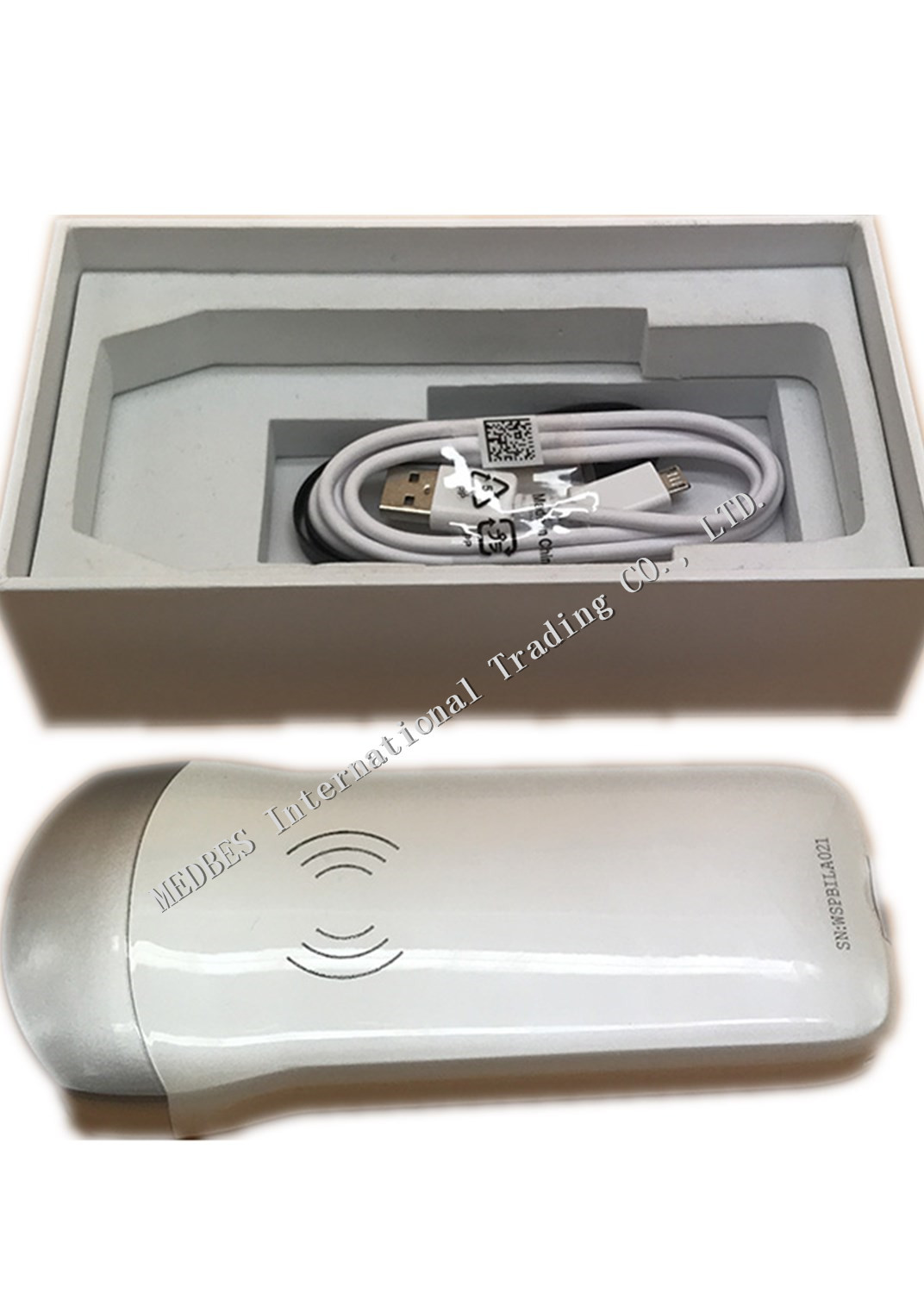 Ipad connecting Wireless Convex Probe Ultrasound Scanner with built-in battery
