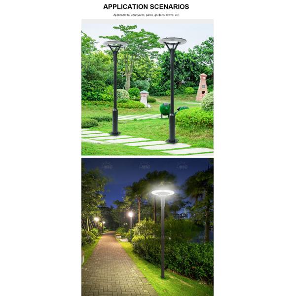 IP65 Waterproof Super Bright 6000K LED Solar Garden Light CRI80 For Parks