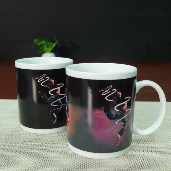 Fda Red Glazed bulk plain mug full printing color changing coffee mug