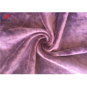 Stretch Plain Dyed Micro Purple Velvet Fabric , Super Soft Blanket Fabric