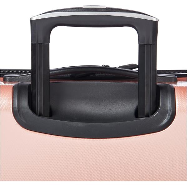 Moonlight Hardside Expandable Luggage with Spinner Wheels, Rose Gold, Checked-Medium 24-Inch