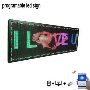 P5 Programmable Scrolling LED Window Display Signs 40*8 Inch
