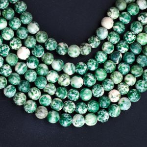 Blue Spotted Round Bead Natural Crystal Gemstone Loose Bead Strands for DIY