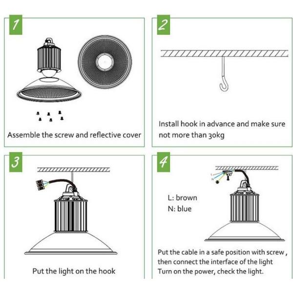 Aluminum Reflector 200W Industrial Led High Bay Lighting