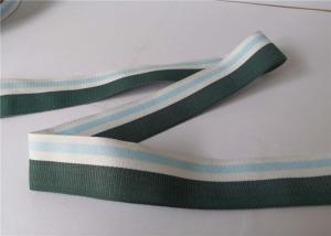 China 4cm Three Color Stripe Polyester Webbing Straps / Cotton Webbing Straps For Bags on sale