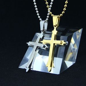 Quality Fashion Top Trendy Stainless Steel Cross Necklace Pendant LPC274 for sale