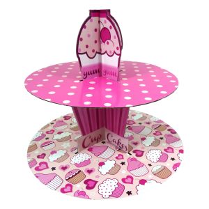 Eye Catching Cardboard Cake Stand Customized Logo Matt Lamination Surface