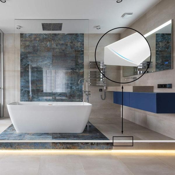 Bendable Water Dam Barrier for Shower Threshold 10-Year Service Life Height 0.47" 14mm