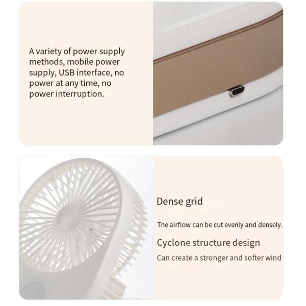 English Operating Language Portable USB Charging Foldable Small Fan for Home Office