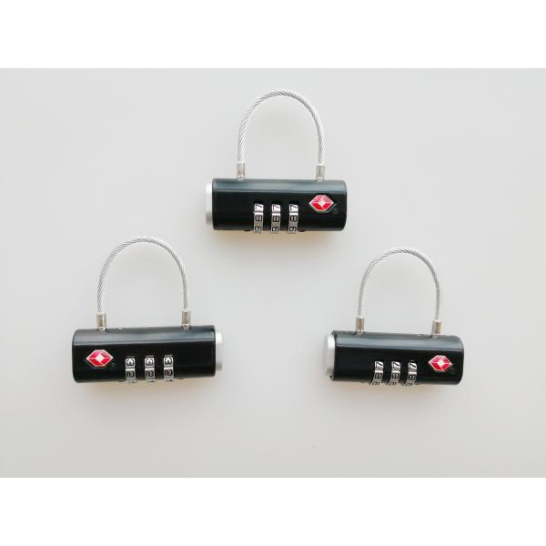 Lightweight TSA Combination Padlock Black Color Durable For Travel Bag