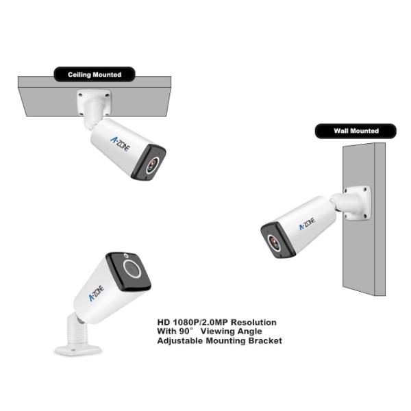 Metal Bullet Wireless CCTV Camera Kit , 4ch Wireless Surveillance Kit With nvr