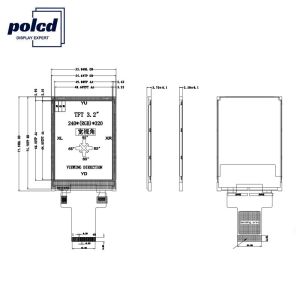 Polcd 350 Nit Small TFT Display ILI9341V 3.2 Spi Tft Display P032H005