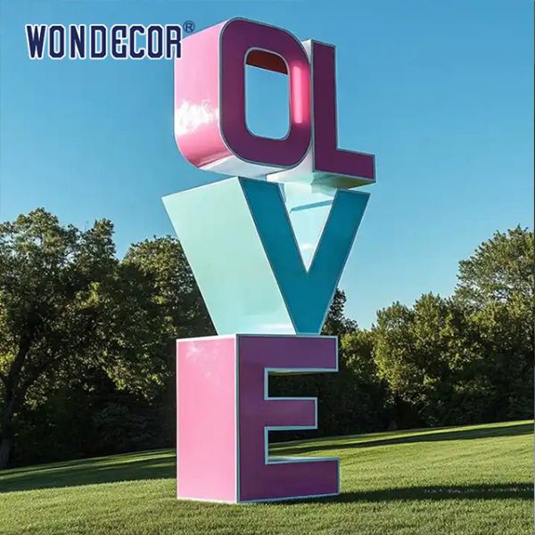 Buy Customized park metal art word LOVE letter stainless steel sculpture at wholesale prices