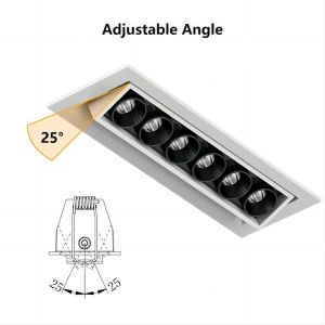 Customize Recessed Linear Spot Light 1100lm 12W Black Adjustable
