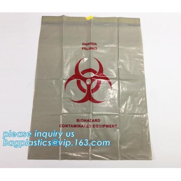 Drawstring medical biohazard waste disposal supplies LDPE plastic autoclave bags