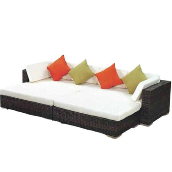 Pe Rattan Sectional Sofa Indoor Furniture Sofa Wrought Iron Sofa Lunge Sunbed Bed Set