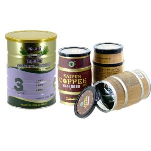 Coffee Powder Empty tin plate cans , metal canisters with easy open lid