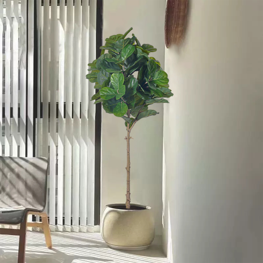 Quality Artificial Plants Factory 160cm Silk Fake Fiddle Leaf Fig Tree For Realistic Home And Office Decoration Custom Sizes Available for sale