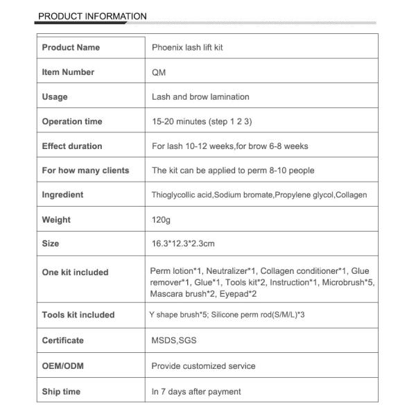 Hygienic DIY Eyelash Lift Kit With Eyelash Lift Aftercare Essence