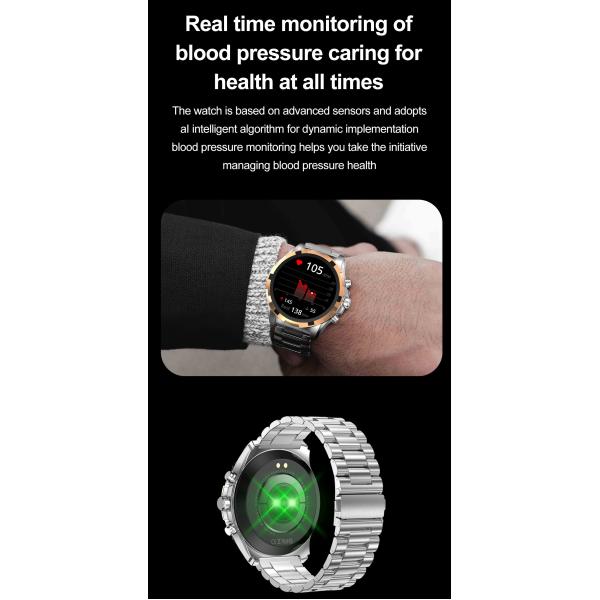 Round Shape, 1.43-inch Large Screen, Smart Watch, Bluetooth 5.0, Calls, Voice Assistant, Business Watch