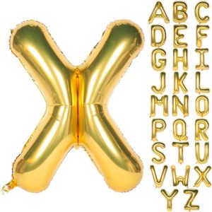Gold Helium Foil Mylar Alphabet Letter Balloons for Wedding Birthday Party