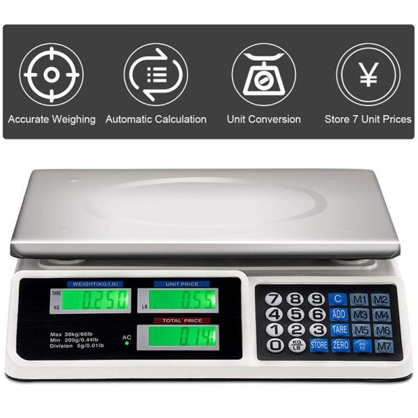Stainless Steel ABS Plastic 40KG 30KG High Accuracy Digital Electronic Supermarket Household Kitchen Food Weighing Counting Scale