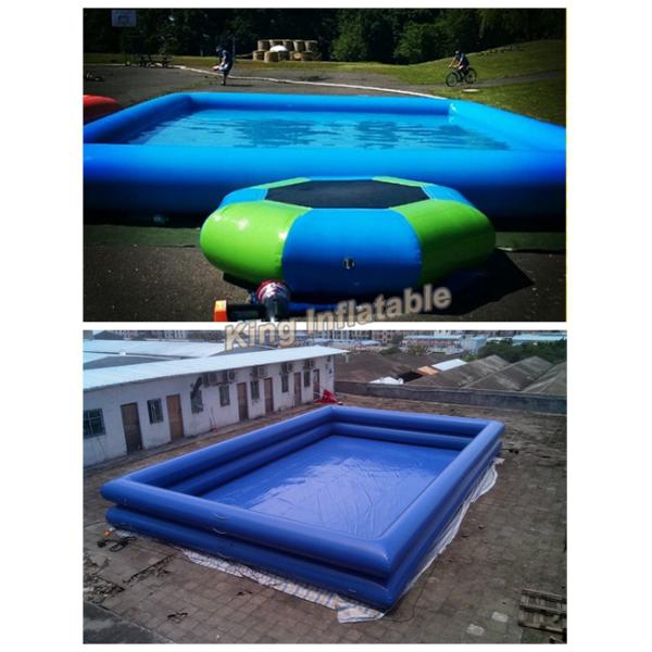 Heat Sealed Inflatable Swimming Pools 5*4*5m Blue And Yellow With 800w Air Pump