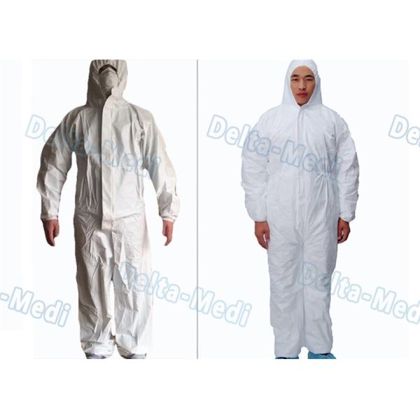 Waterproof Breathable Disposable Protective Coveralls Cotton Knitted / Elastic