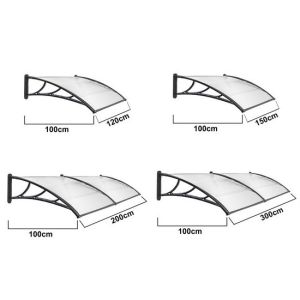 3.43kgs 90x100cm Outdoor Polycarbonate Awning