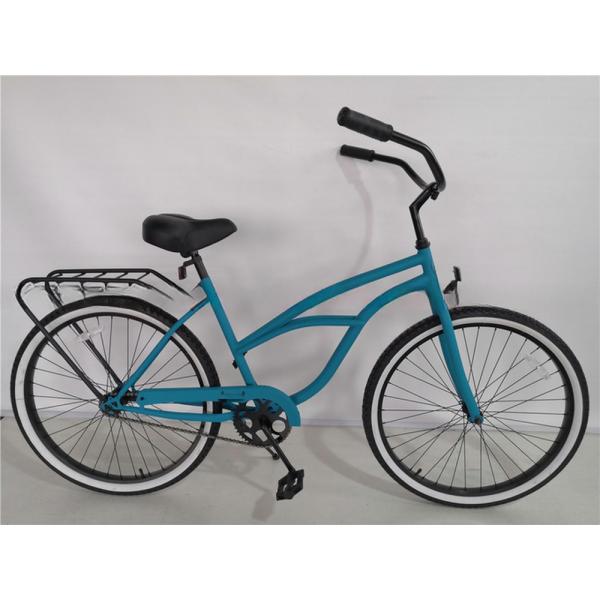 Step Through Design 26 Inch Beach Cruiser Bike with Coaster Foot Brake and White Color