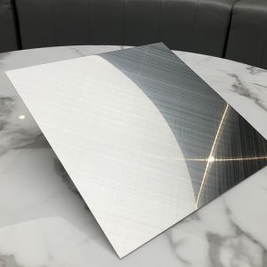 Silver Mirror Cross Hairline Stainless Steel Sheet 1219x2438mm Plate