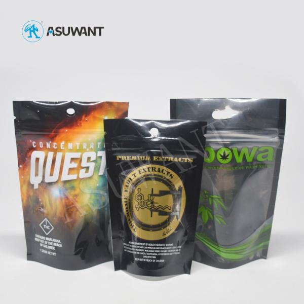 Stand Up Smell Proof Zipper Bags Weed Medical Packaging Bags