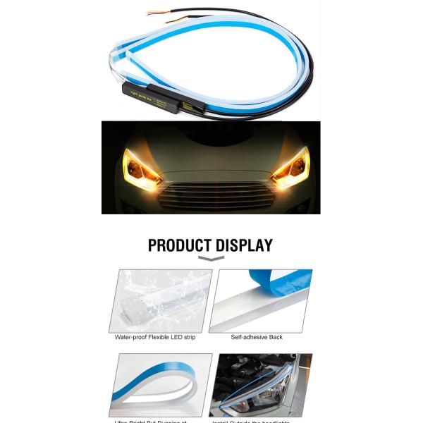 30cm 45cm 60cm Drl Led Daytime Running Light Car Neon EL Wire Ambient