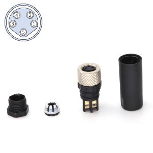 Quality 5 Pin B Code M8 Connectors IEC 61076-2-104 Wireable Field Assembly Connectors for sale