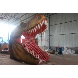Large Animatronic Dinosaur Head Wall Mounted With Excellent Abrasion Resistance