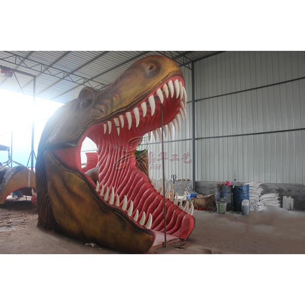 Large Animatronic Dinosaur Head Wall Mounted With Excellent Abrasion Resistance